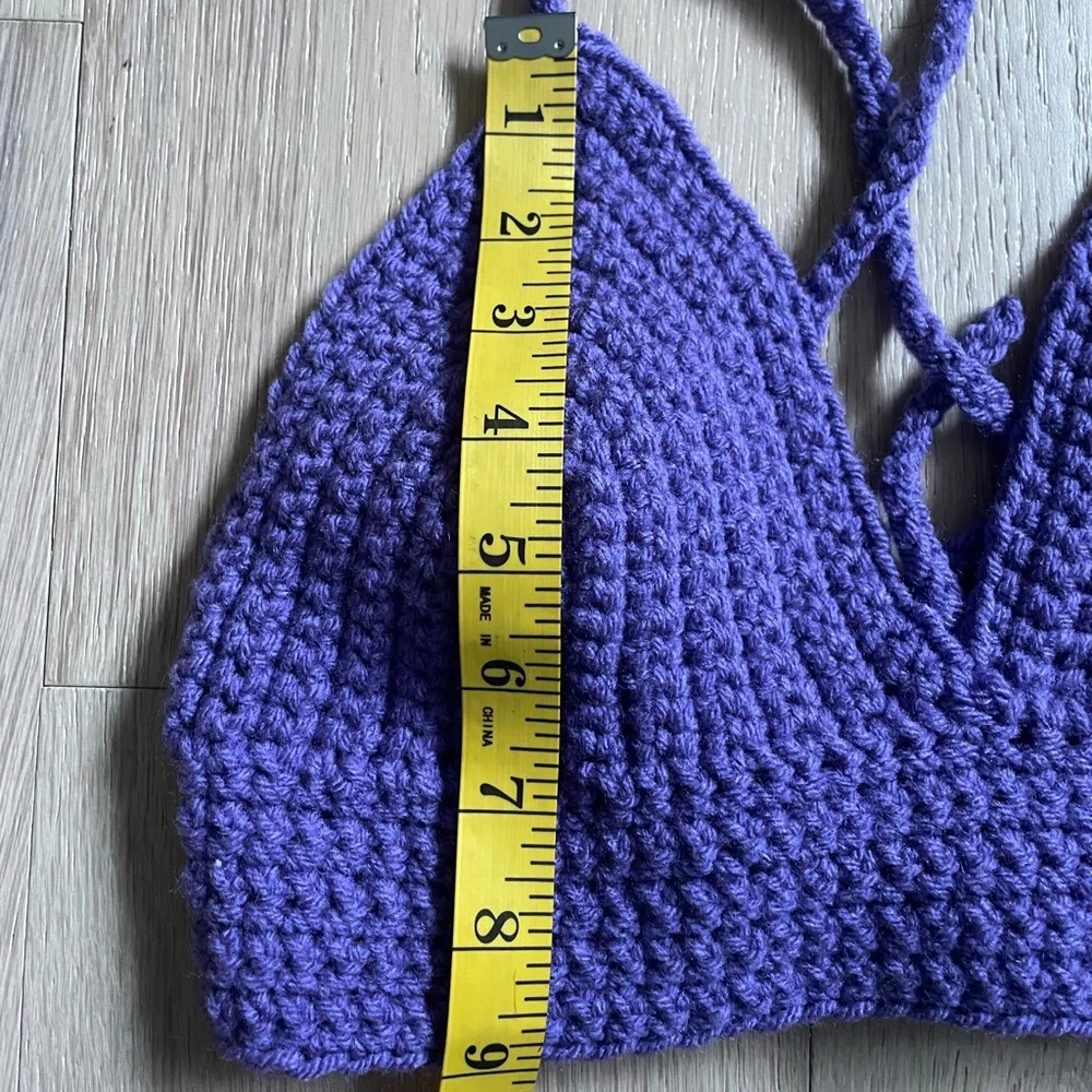 Purple Handmade Crocheted Bralette - Picture 5 of 5